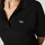 Lacoste polo em piquê solto e esvoaçante mulheres preto 031 88BL2463 - Image 4