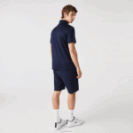Lacoste polo esportivo de golfe com listras tricolores homens azul marinho azul zf2 88BL826 - Image 3