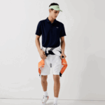Lacoste polo interlock respirável e resistente à abrasão esportivo homens azul marinho 166 88BL166