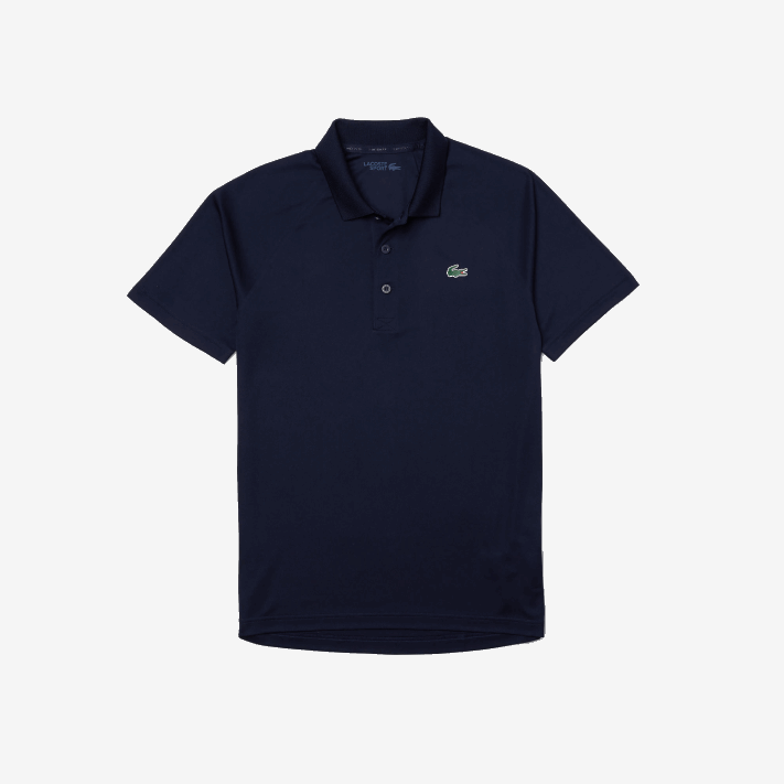 Lacoste polo interlock respirável e resistente à abrasão esportivo homens azul marinho 166 88BL166 - Image 5