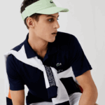 Lacoste polo interlock respirável e resistente à abrasão esportivo homens azul marinho 166 88BL166 - Image 6