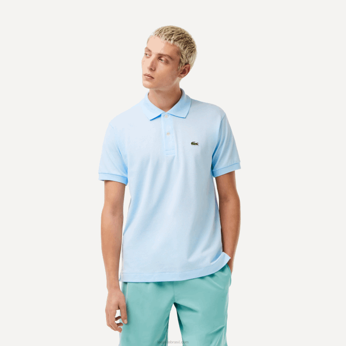 Lacoste polo l.12.12 original homens azul claro t01 88BL61 - Image 1