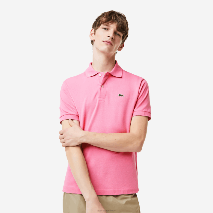 Lacoste polo l.12.12 original homens rosa 2r3 88BL211 - Image 1