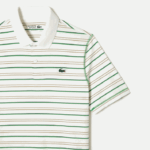 Lacoste pólo listrado de poliéster reciclado de golfe homens branco bege azul marinho verde xiq 88BL114 - Image 5