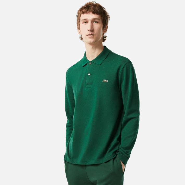 Lacoste polo manga longa L.12.12 original homens verde 132 88BL746 - Image 1