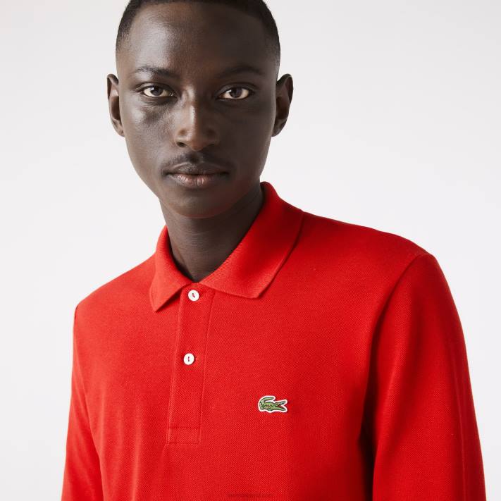 lacoste_polo_manga_longa_l_12_12_original_homens_vermelho_240_88bl727.jpg Lacoste polo manga longa L.12.12 original homens vermelho 240 88BL727 - Image 1