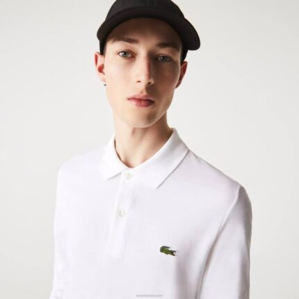 Lacoste polo petit piquê slim fit homens branco 001 88BL686