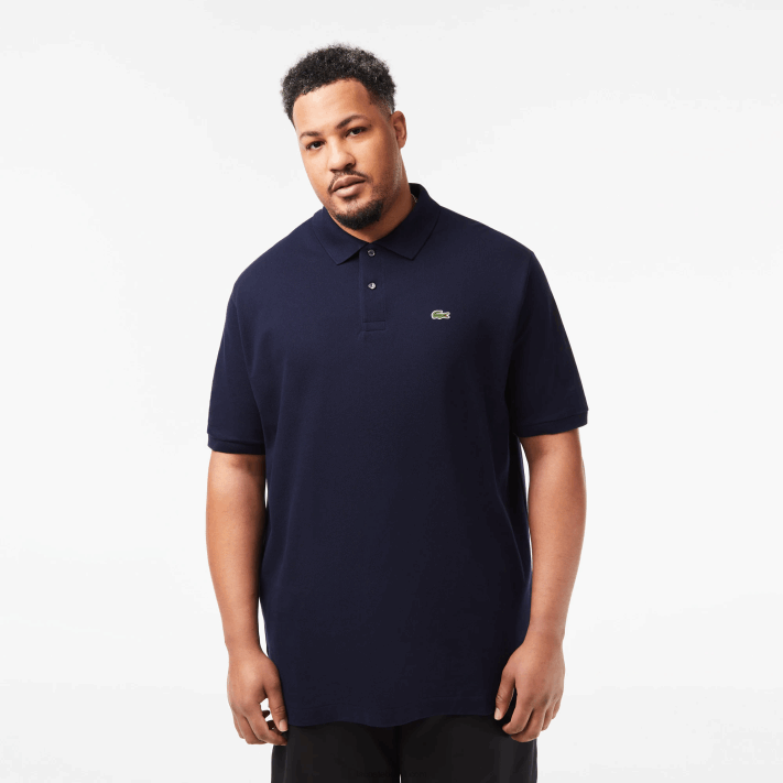 Lacoste polo petit piquet de algodão - plus size - alto homens azul marinho 166 88BL189 - Image 1