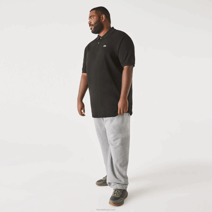 Lacoste polo petit piquet de algodão - plus size - grande homens preto 031 88BL170 - Image 5