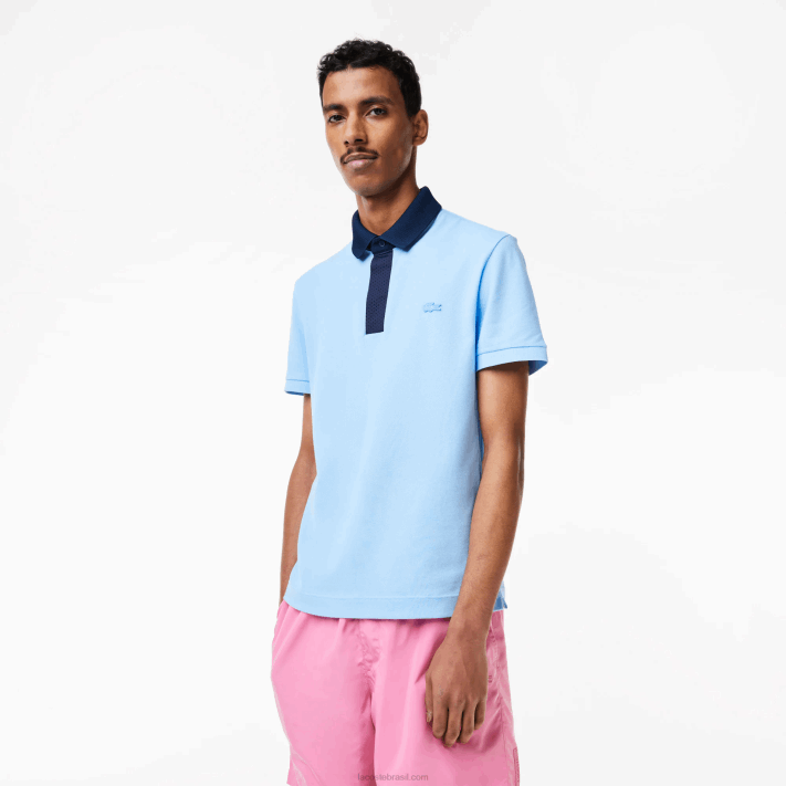 Lacoste polo piquê de algodão orgânico smart paris homens azul marinho cm9 88BL193 - Image 1