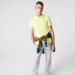 Lacoste polo piquê de algodão orgânico stretch slim fit homens tuk amarelo chamativo 88BL600
