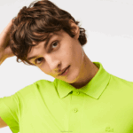 Lacoste pólo piquê de algodão respirável de movimento ativo homens amarelo 90v 88BL261 - Image 2