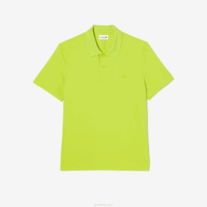 Lacoste pólo piquê de algodão respirável de movimento ativo homens amarelo 90v 88BL261 - Image 4