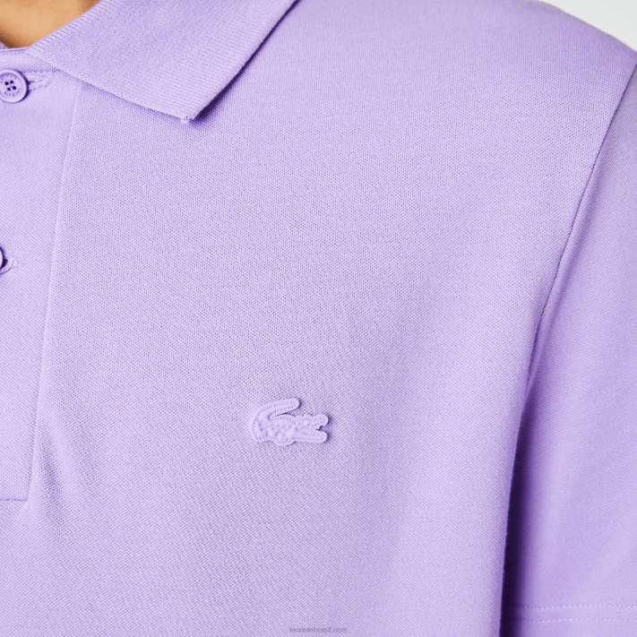 Lacoste pólo piquê de algodão respirável de movimento ativo homens gfu roxo 88BL602 - Image 4