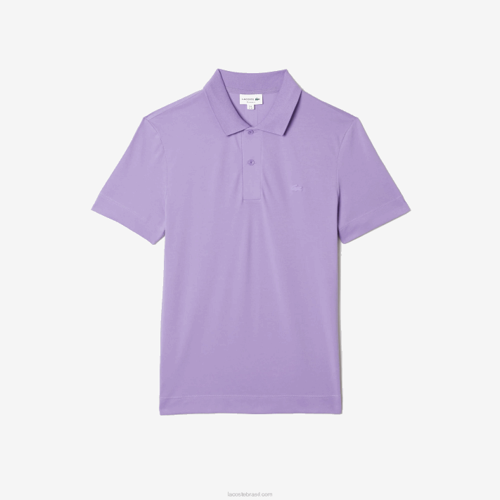 Lacoste pólo piquê de algodão respirável de movimento ativo homens gfu roxo 88BL602 - Image 5
