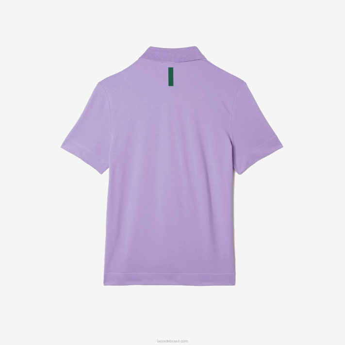 Lacoste pólo piquê de algodão respirável de movimento ativo homens gfu roxo 88BL602 - Image 6
