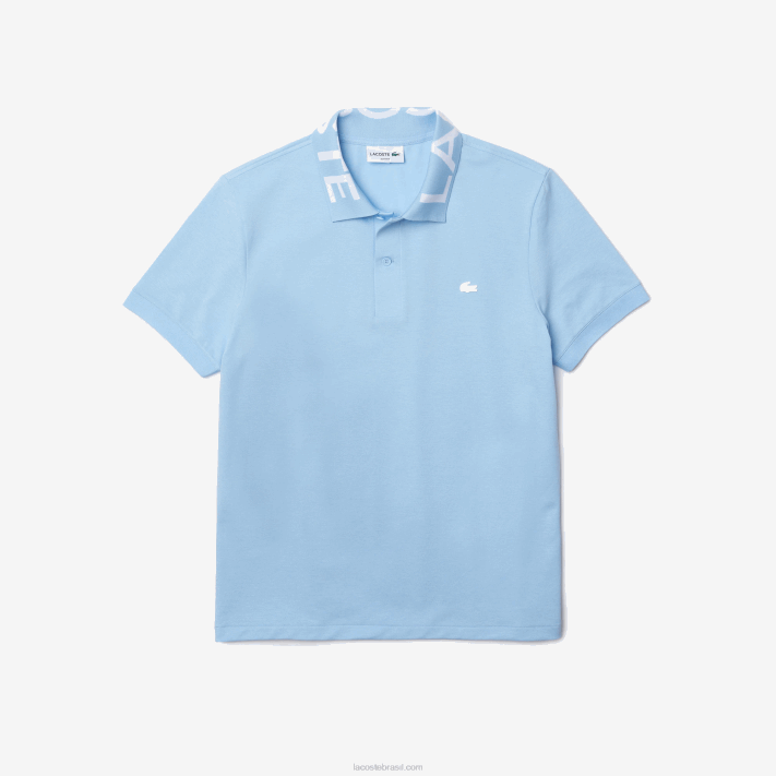 Lacoste polo piquet slim fit gola com letras respirável leve homens hbp azul 88BL900 - Image 5