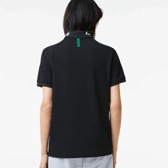 Lacoste polo piquet stretch slim fit da marca homens preto 031 88BL777 - Image 3