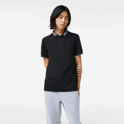 Lacoste polo piquet stretch slim fit da marca homens preto 031 88BL777