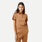 Lacoste polo regular fit com estampa de monograma mulheres bege marrom zwm 88BL2475
