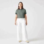 Lacoste polo regular fit com estampa de monograma mulheres verde bege 7m4 88BL2474