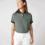 Lacoste polo regular fit com estampa de monograma mulheres verde bege 7m4 88BL2474 - Image 5