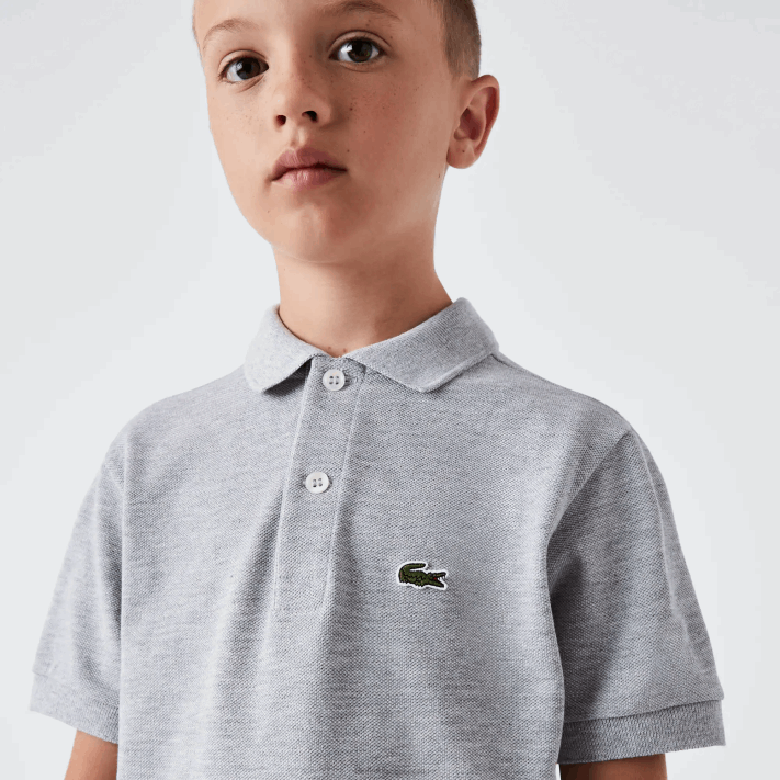 Lacoste polo regular fit petit piquet crianças chine cinza cca 88BL3126 - Image 3