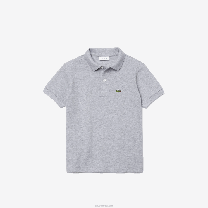 Lacoste polo regular fit petit piquet crianças chine cinza cca 88BL3126 - Image 4