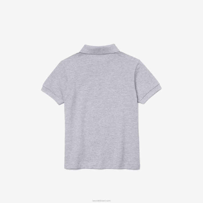Lacoste polo regular fit petit piquet crianças chine cinza cca 88BL3126 - Image 5