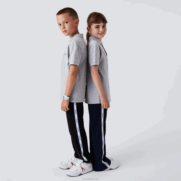 Lacoste polo regular fit petit piquet crianças chine cinza cca 88BL3126 - Image 6