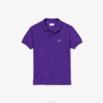 Lacoste polo regular fit petit piquet crianças qlt roxo 88BL3173