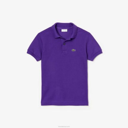 Lacoste polo regular fit petit piquet crianças qlt roxo 88BL3173