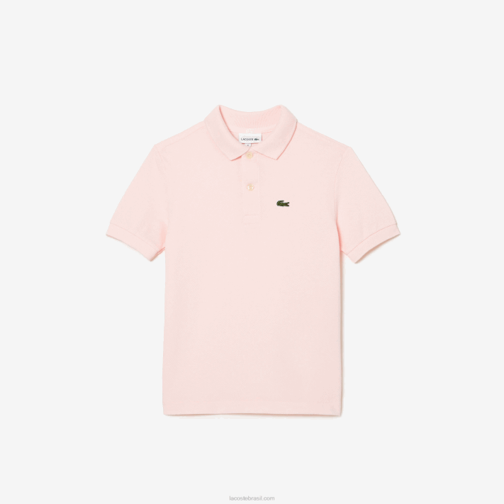 Lacoste polo regular fit petit piquet crianças rosa claro t03 88BL3137 - Image 3