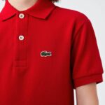 Lacoste polo regular fit petit piquet crianças vermelho 240 88BL3135 - Image 4