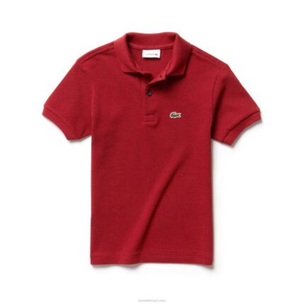 Lacoste polo regular fit petit piquet crianças vermelho eu7 88BL3172