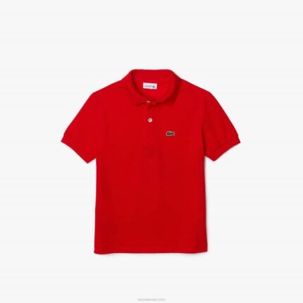 Lacoste polo regular fit petit piquet crianças wtu vermelho 88BL3171