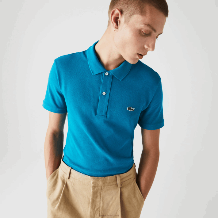 Lacoste polo slim fit L.12.12 original homens azul yzw 88BL891 - Image 2