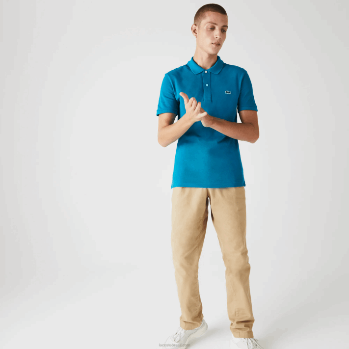 Lacoste polo slim fit L.12.12 original homens azul yzw 88BL891 - Image 4