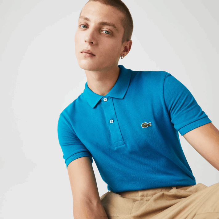 lacoste_polo_slim_fit_l_12_12_original_homens_azul_yzw_88bl891.png Lacoste polo slim fit L.12.12 original homens azul yzw 88BL891 - Image 1