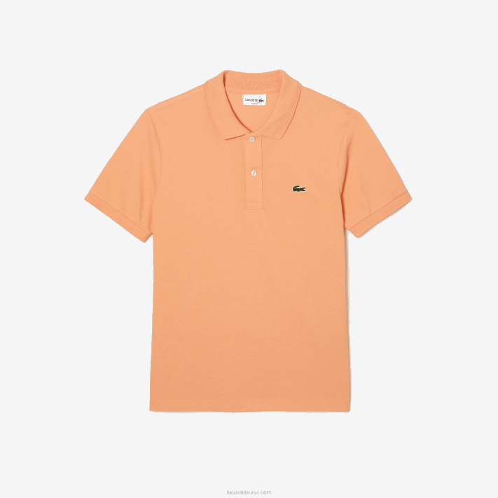Lacoste polo slim fit L.12.12 original homens heb laranja claro 88BL157 - Image 3