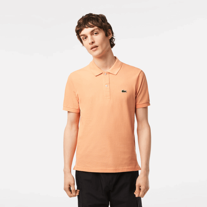 Lacoste polo slim fit L.12.12 original homens heb laranja claro 88BL157 - Image 1