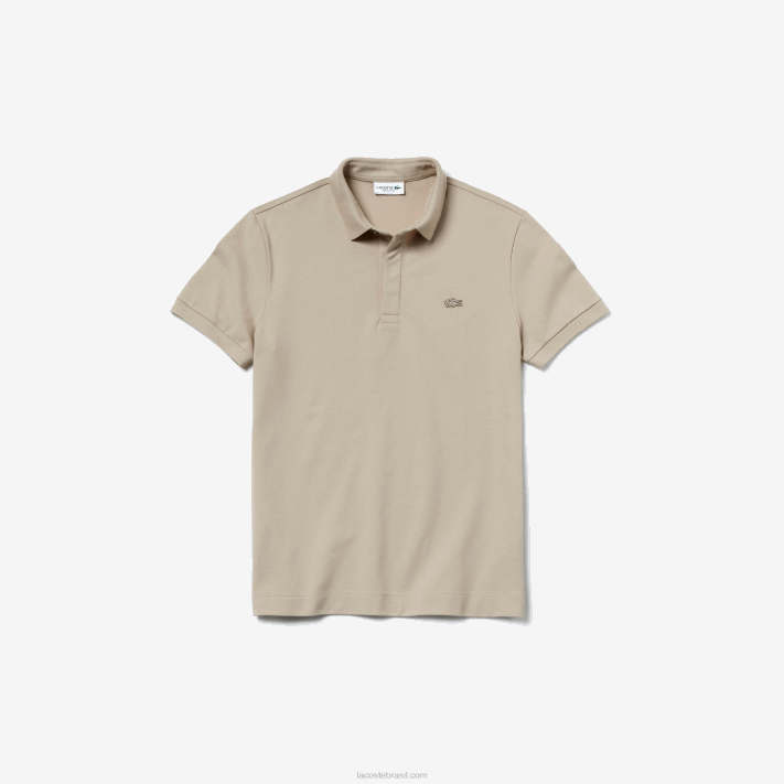 Lacoste polo smart paris em piquê de algodão elástico homens bege ae0 88BL79 - Image 4