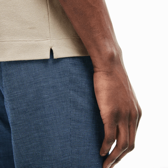 Lacoste polo smart paris em piquê de algodão elástico homens bege ae0 88BL79 - Image 6