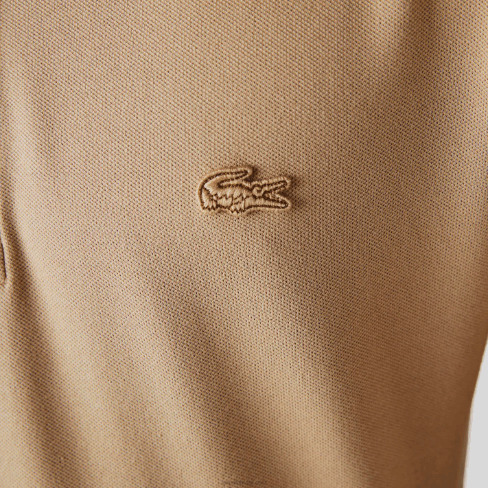 Lacoste polo smart paris manga longa em piquê de algodão elástico homens bege 02s 88BL1297 - Image 7