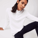 Lacoste polo smart paris manga longa em piquê de algodão elástico homens branco 001 88BL666