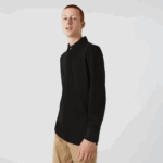 Lacoste polo smart paris manga longa em piquê de algodão elástico homens preto 031 88BL667