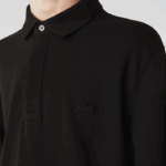 Lacoste polo smart paris manga longa em piquê de algodão elástico homens preto 031 88BL667 - Image 4