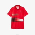 Lacoste polo stretch esportiva novak djokovic com estampa homens vermelho branco c9u 88BL929 - Image 3
