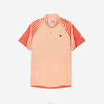 Lacoste polo tricolor tênis x novak djokovic homens laranja claro laranja vermelho t7i 88BL237 - Image 4
