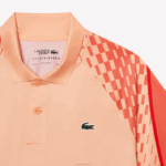 Lacoste polo tricolor tênis x novak djokovic homens laranja claro laranja vermelho t7i 88BL237 - Image 5
